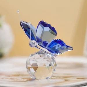 1pc  Artificial Crystal Decoration Craft, Modern Butterfly Shaped Decoration Object For Home Multicolor