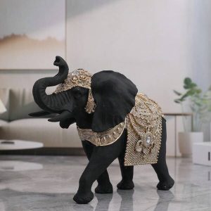 1pc Resin Elephant Decor, Home Accessory, Craft Ornament, Bookshelf Decoration Multicolor