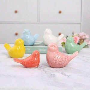 1pc Lovely Bird Figurine Simulated Ornament Modern Simple Living Room, Study, TV Cabinet Home Ceramic Decoration Multicolor