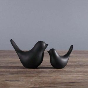 1pc Nordic Creative White Ceramic Bird Figurines Home Decoration Accessories Party Crafts For Living Room Shelves Wedding OrnamentsCreative Gift For Back To School, Birthday Black