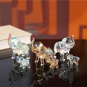 Crystal Elephant Glass Elephants With Crystal Animal Collectible Figurines Ornaments Birthday Decoration For Home Decoration Multicolor