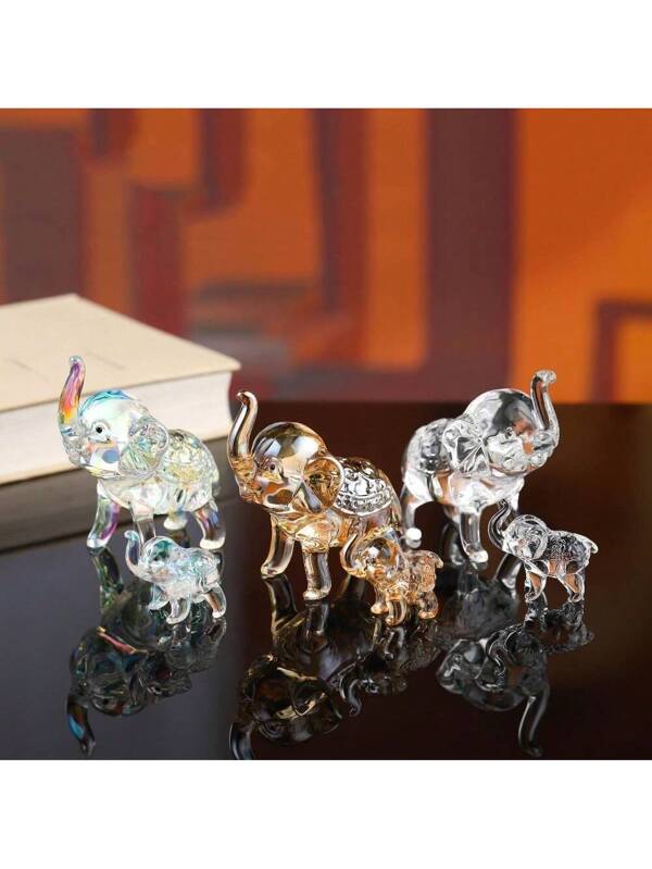 Crystal Elephant Glass Elephants With Crystal Animal Collectible Figurines Ornaments Birthday Decoration For Home Decoration Multicolor