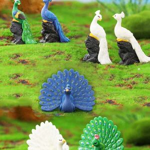 1pc/2pcs Micro Landscape Garden Peacock Resin Craft Decorative Accessories, Home & Garden Decoration Multicolor