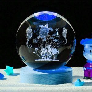 1pc 3D Turtle Seahorse, Dolphin Family, Cat Playing Ball Crystal Ball Decoration, Nightlights In Various Colors, Gifts For Mom And Dad, Gifts For Her/Him, Gifts For Girlfriend, Valentine's Day Gifts, Birthday Gifts, Living Room Office Family Room Decoration Multicolor